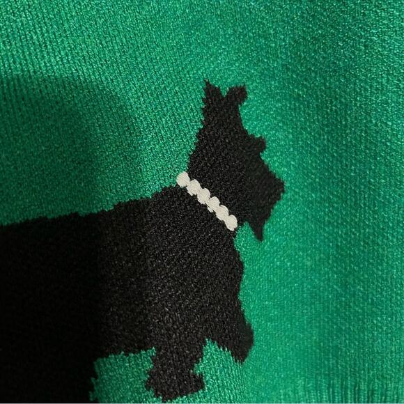 Anthropologie Calligraphie Scottie Dog Novelty Sweater Christmas Green NWT sz L - Picture 8 of 9